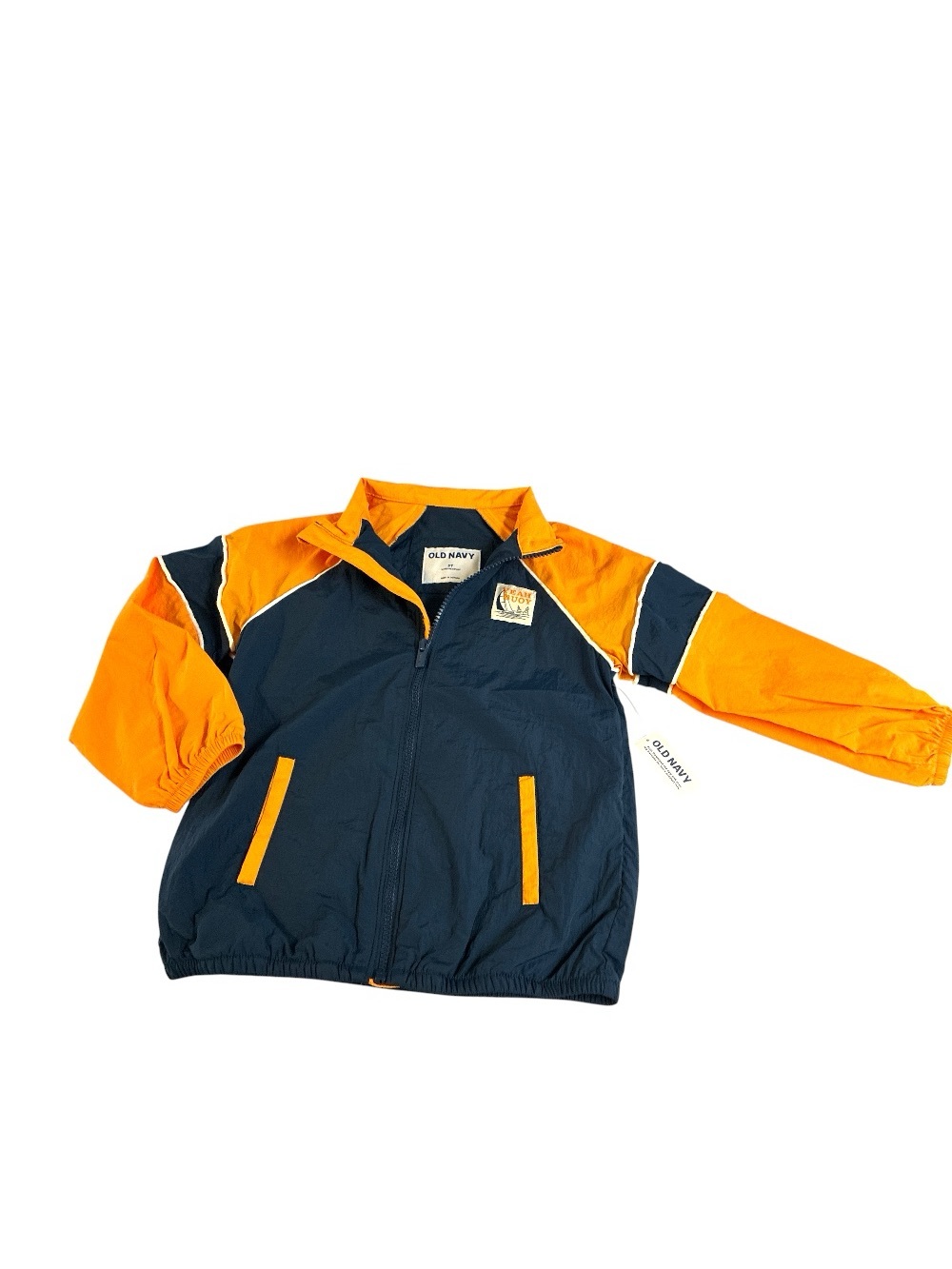Old Navy Kids Navy and Orange Windbreaker Jacket size 5T new